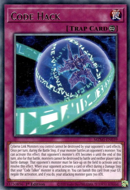 Code Hack trading card from Maze of Millennia Code Hack - Maze of Millennia YuGiOh trading card