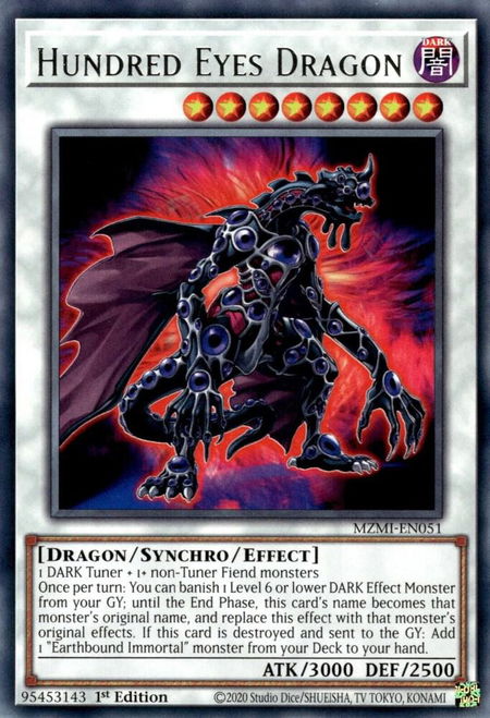 Hundred Eyes Dragon - Maze of Millennia YuGiOh trading card