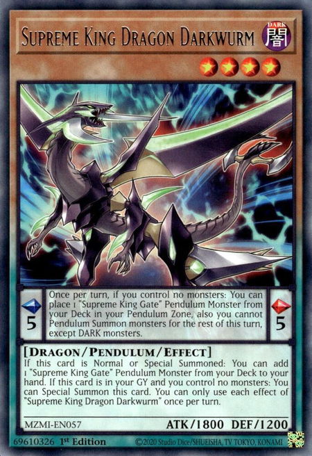 Supreme King Dragon Darkwurm - Maze of Millennia YuGiOh trading card