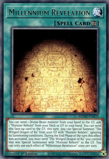 Millennium Revelation - Maze of Millennia YuGiOh trading card