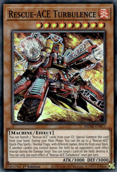 Rescue-ACE Turbulence - Maze of Millennia YuGiOh trading card