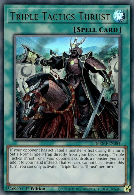 Triple Tactics Thrust - Maze of Millennia YuGiOh trading card