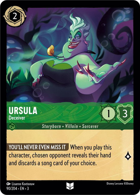 Ursula - Deceiver - Into the Inklands Disney Lorcana trading card