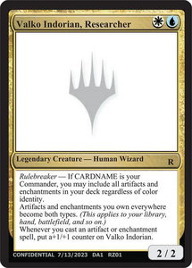 Valko Indorian, Researcher - Un-Known Event Playtest Cards #null - Rare Magic: The Gathering Trading Card