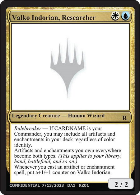 Valko Indorian, Researcher - Un-Known Event Playtest Cards Magic: The Gathering trading card