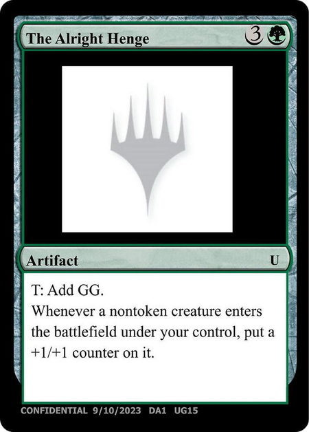 The Alright Henge - Un-Known Event Playtest Cards Magic: The Gathering trading card
