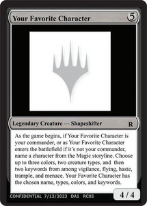 Your Favorite Character - Un-Known Event Playtest Cards #null - Rare Magic: The Gathering Trading Card
