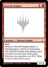 Must Be Knights - Un-Known Event Playtest Cards  #null - Uncommon Magic: The Gathering Trading Card