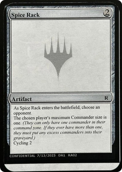 Spice Rack trading card from Un-Known Event Playtest Cards Spice Rack - Un-Known Event Playtest Cards Magic: The Gathering trading card