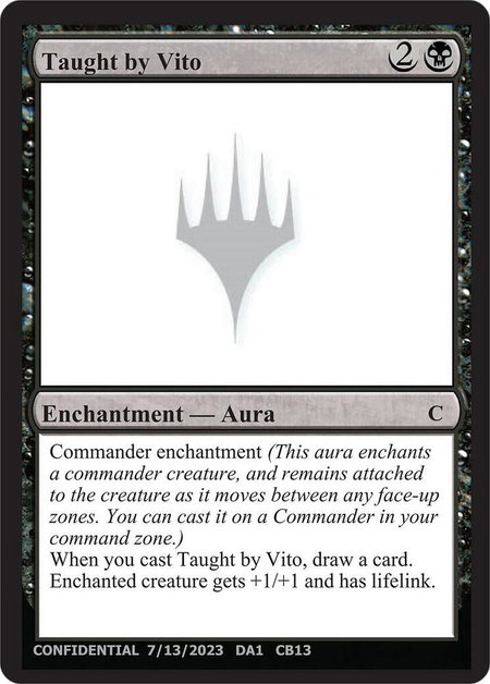 Taught by Vito - Un-Known Event Playtest Cards Magic: The Gathering trading card