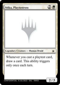 Stika, Playtestress - Un-Known Event Playtest Cards  #null - Rare Magic: The Gathering Trading Card