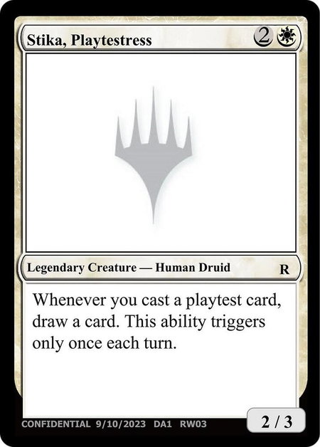 Stika, Playtestress - Un-Known Event Playtest Cards Magic: The Gathering trading card