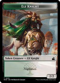 Elf Knight // Rhino Double-Sided Token - Ravnica Remastered (RVR) #15 // 11 - Token Magic: The Gathering Trading Card
