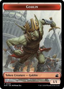 Goblin (0008) // Soldier Double-Sided Token - Ravnica Remastered (RVR) #8 // 16 - Token Magic: The Gathering Trading Card