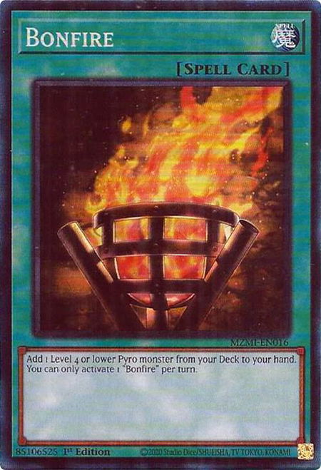 Bonfire (CR) - Maze of Millennia YuGiOh trading card