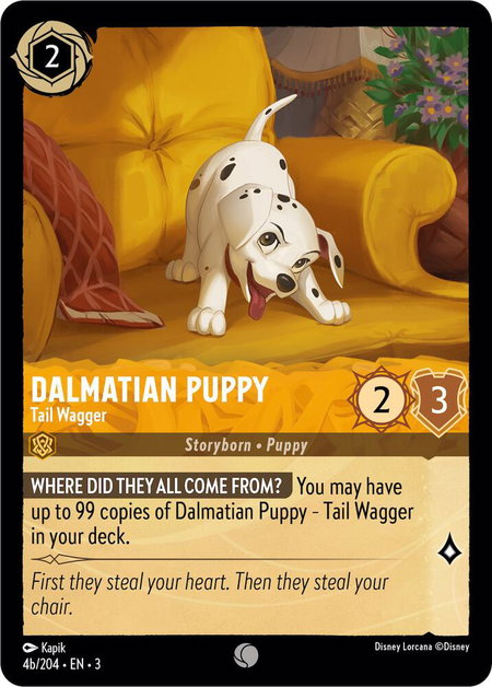 Dalmatian Puppy - Tail Wagger (4b/204) - Into the Inklands Disney Lorcana trading card
