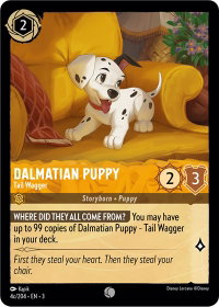 Dalmatian Puppy - Tail Wagger (4c/204) - Into the Inklands (3) #4c/204 - Common Disney Lorcana Trading Card