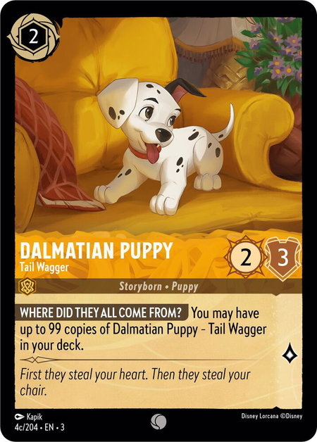 Dalmatian Puppy - Tail Wagger (4c/204) - Into the Inklands Disney Lorcana trading card