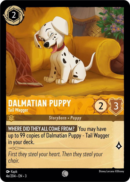 Dalmatian Puppy - Tail Wagger (4e/204) - Into the Inklands Disney Lorcana trading card