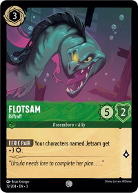 Flotsam - Riffraff - Into the Inklands (3) #72/204 - Common Disney Lorcana Trading Card