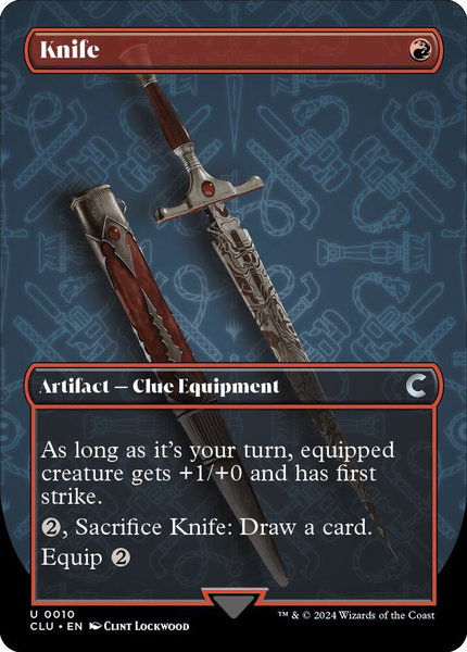 Knife (Borderless) trading card from Ravnica: Clue Edition Knife (Borderless) - Ravnica: Clue Edition Magic: The Gathering trading card