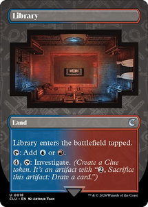 Library (Borderless) - Ravnica: Clue Edition (CLU) #18 - Uncommon Magic: The Gathering Trading Card