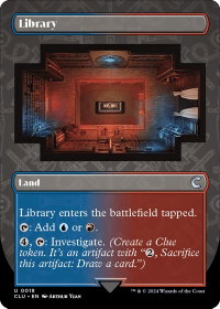 Library (Borderless) - Ravnica: Clue Edition (CLU) #18 - Uncommon Magic: The Gathering Trading Card