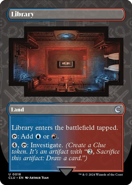 Library (Borderless) trading card from Ravnica: Clue Edition Library (Borderless) - Ravnica: Clue Edition Magic: The Gathering trading card