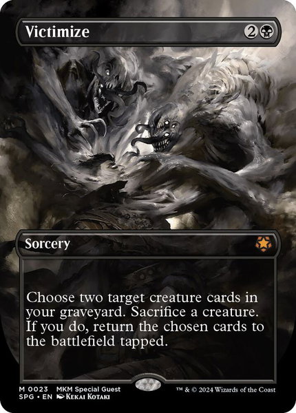 Victimize (Borderless) trading card from Special Guests Victimize (Borderless) - Special Guests Magic: The Gathering trading card