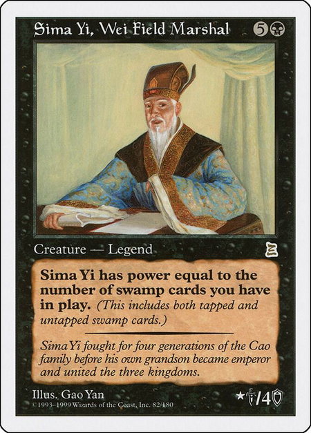 Sima Yi, Wei Field Marshal - Portal Three Kingdoms Magic: The Gathering trading card