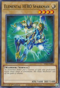 Elemental HERO Sparkman - 2-Player Starter Set (TPSS) #STAS-EN001 - Common / Short Print YuGiOh Trading Card