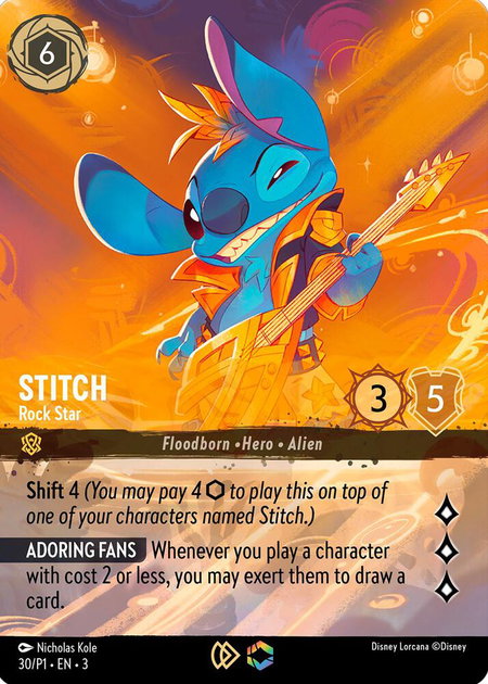 Stitch - Rock Star (Store Championship) - Disney Lorcana Promo Cards Disney Lorcana trading card