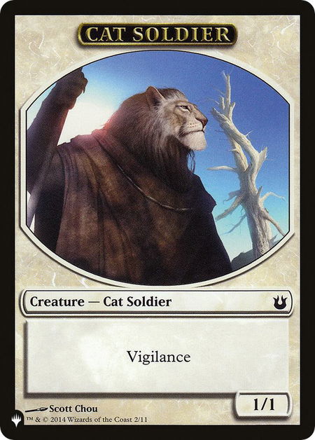 Cat Soldier // Warrior Double-Sided Token - The List Reprints Magic: The Gathering trading card