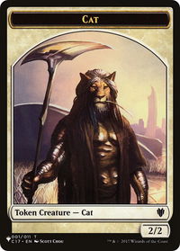Cat (001) // Citizen Double-Sided Token - The List Reprints (LIST) #1 // 12 - Token Magic: The Gathering Trading Card