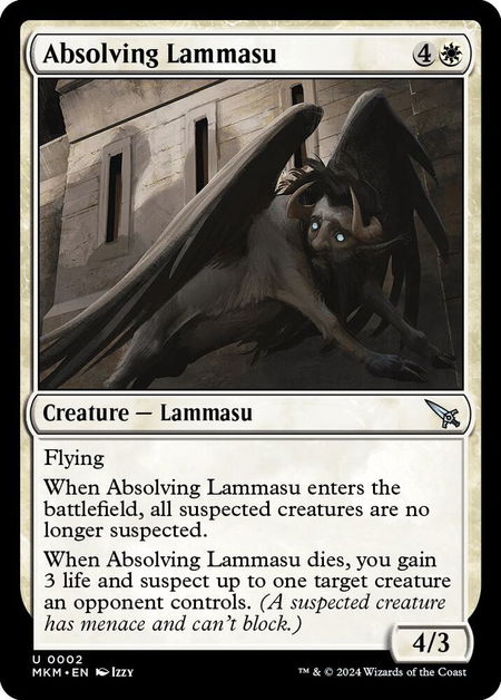 Absolving Lammasu - Murders at Karlov Manor Magic: The Gathering trading card