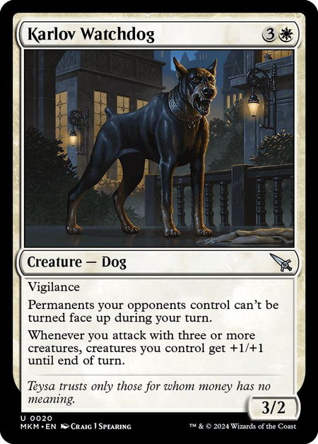 Karlov Watchdog - Murders at Karlov Manor Magic: The Gathering trading card