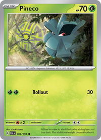 Pineco - 001/091 - SV: Paldean Fates (PAF) #001/091 - Common Pokémon Trading Card