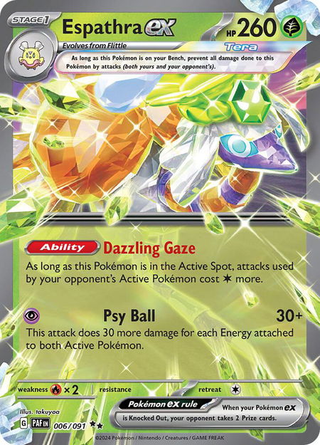 Espathra ex - 006/091 - SV: Paldean Fates Pokémon trading card
