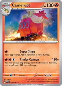 Camerupt - SV: Paldean Fates (PAF) #012/091 - Uncommon Pokémon Trading Card