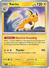 Raichu - 019/091 - SV: Paldean Fates (PAF) #019/091 - Rare Pokémon Trading Card