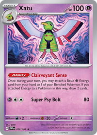 Xatu - 026/091 - SV: Paldean Fates (PAF) #026/091 - Rare Pokémon Trading Card
