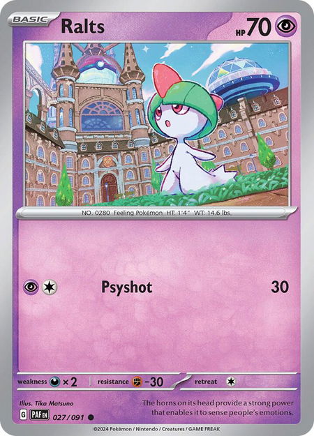 Ralts - 027/091 - SV: Paldean Fates Pokémon trading card