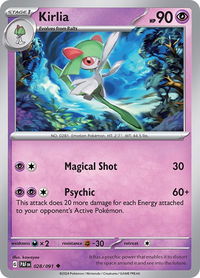 Kirlia - 028/091 - SV: Paldean Fates (PAF) #028/091 - Uncommon Pokémon Trading Card