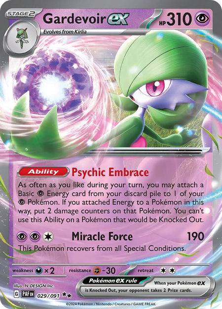 Gardevoir ex - 029/091 - SV: Paldean Fates Pokémon trading card
