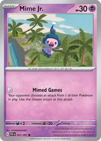 Mime Jr. - 031/091 - SV: Paldean Fates (PAF) #031/091 - Common Pokémon Trading Card