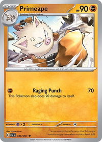 Primeape - 046/091 - SV: Paldean Fates (PAF) #046/091 - Uncommon Pokémon Trading Card