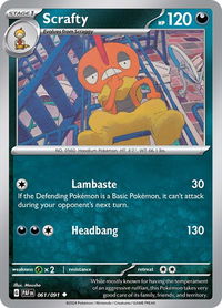 Scrafty - SV: Paldean Fates (PAF) #061/091 - Uncommon Pokémon Trading Card