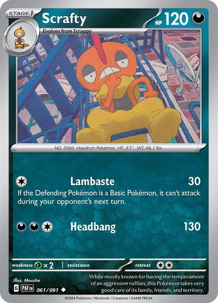 Scrafty - SV: Paldean Fates Pokémon trading card
