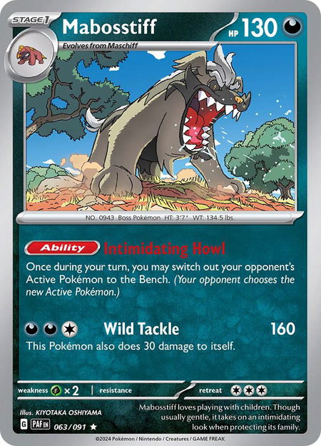 Mabosstiff - 063/091 - SV: Paldean Fates Pokémon trading card