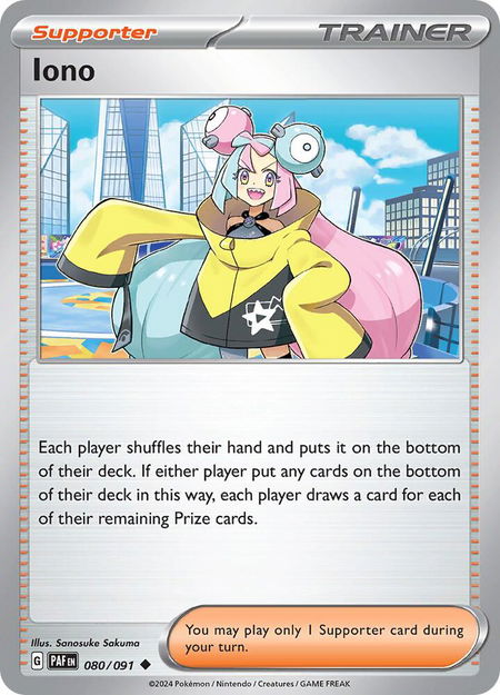 Iono - 080/091 - SV: Paldean Fates Pokémon trading card